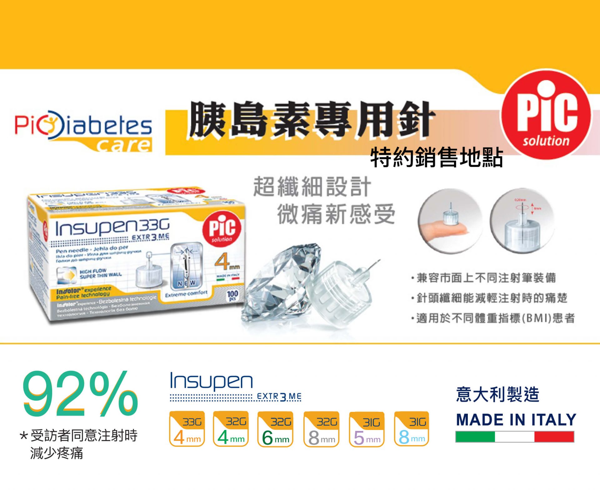 PIC Solution 胰島素針頭銷售地點